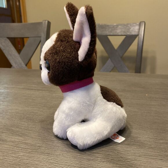 TY PORTIA Boston Terrier Puppy Dog 6” Stuffed Animal Toy VelveTy - Picture 2 of 7